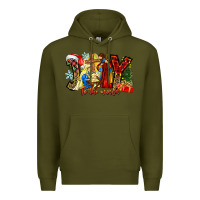 Army Green Joy To The World Premium Hoodie - CowhideDigitalArt
