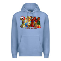 Colony Blue Joy To The World Premium Hoodie - CowhideDigitalArt