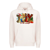 Pale Pink Joy To The World Premium Hoodie - CowhideDigitalArt