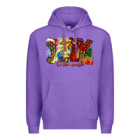 Purple Joy To The World Premium Hoodie - CowhideDigitalArt