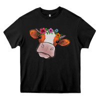 Black cow with flowers Heavy Core Tee - Bettercallsaul