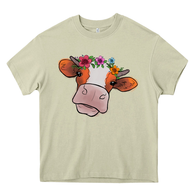 Cow With Flowers Heavy Core Tee by Bettercallsaul | Teevron