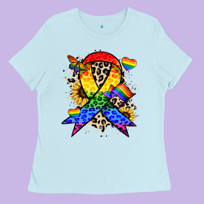 Pride Ribbon Ladies Tee Designed By Nancycooperartshop