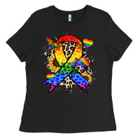 Black Pride ribbon Ladies Tee - NancyCooperArtShop