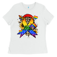 White Pride ribbon Ladies Tee - NancyCooperArtShop
