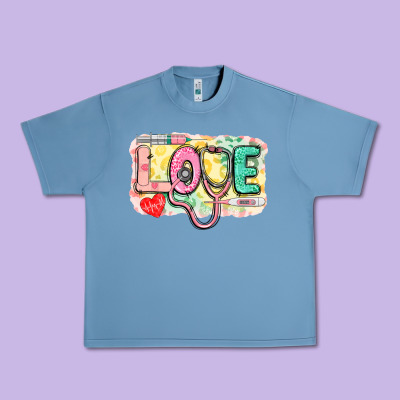 Love Nursing Leopard Background Urban Heavy Tee Designed By Cowgirlartshop