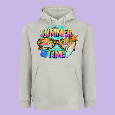 Summer Time Sunset Glasses Heavyweight Hoodie Designed By Barkaloodesign