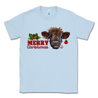 Dusty Blue Merry Christmas Calf Classic Tee - RanaPortraitStore