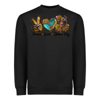 Black peace love duroc pig Heavyweight Sweatshirt - LillyAllenDesigns