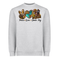 Heather Grey peace love duroc pig Heavyweight Sweatshirt - LillyAllenDesigns