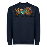 Navy peace love duroc pig Heavyweight Sweatshirt - LillyAllenDesigns