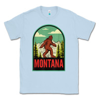 Dusty Blue montana vintage bigfoot travel Classic Tee - longCreatives