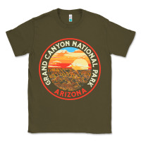 Army Green Vintage Grand Canyon National Park Retro 80s Graphic Classic Tee - longCreatives