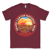 Burgundy Vintage Grand Canyon National Park Retro 80s Graphic Classic Tee - longCreatives