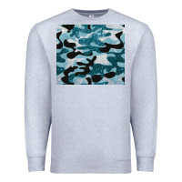 Heather Grey blue camouflage glitter Premium Sweatshirt - BarkalooDesign