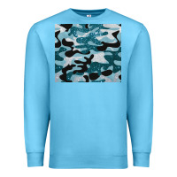 Ocean Blue blue camouflage glitter Premium Sweatshirt - BarkalooDesign