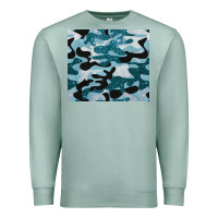 Seafoam blue camouflage glitter Premium Sweatshirt - BarkalooDesign