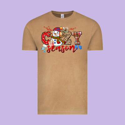 Cozy Season Snowman Vintage Tee Designed By Cowgirlartshop