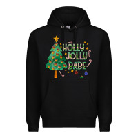 Black Jolly Jolly Babe Premium Hoodie - CowhideDigitalArt
