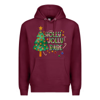 Burgundy Jolly Jolly Babe Premium Hoodie - CowhideDigitalArt