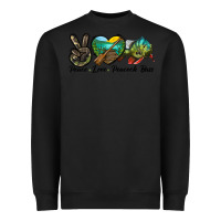 Black Peace Love Peacock Bass Heavyweight Sweatshirt - LillyAllenDesigns