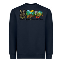 Navy Peace Love Peacock Bass Heavyweight Sweatshirt - LillyAllenDesigns