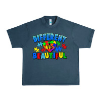 Midnight Navy Different is beautiful Autism Urban Heavy Tee - CowGirlArtShop