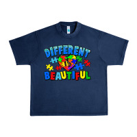 Navy Different is beautiful Autism Urban Heavy Tee - CowGirlArtShop