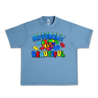 Pebble Blue Different is beautiful Autism Urban Heavy Tee - CowGirlArtShop