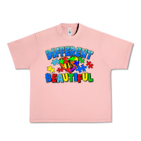 Salmon Different is beautiful Autism Urban Heavy Tee - CowGirlArtShop