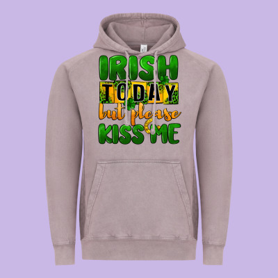 Irish Today But Please Kiss Me Vintage Hoodie Designed By Cowgirlartshop