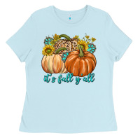 Baby Blue It's Fall Y'all Ladies Tee - texasbilliewilder