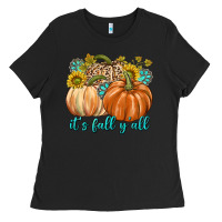 Black It's Fall Y'all Ladies Tee - texasbilliewilder