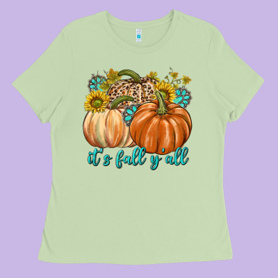 It's Fall Y'all Ladies Tee Designed By Texasbilliewilder