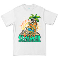 White Hello summer skeleton Premium Tee - NancyCooperArtShop