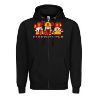 Black firefighter gnomes Zipper Hoodie - Artiststas