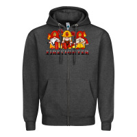 Charcoal Heather firefighter gnomes Zipper Hoodie - Artiststas