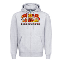 Heather Grey firefighter gnomes Zipper Hoodie - Artiststas