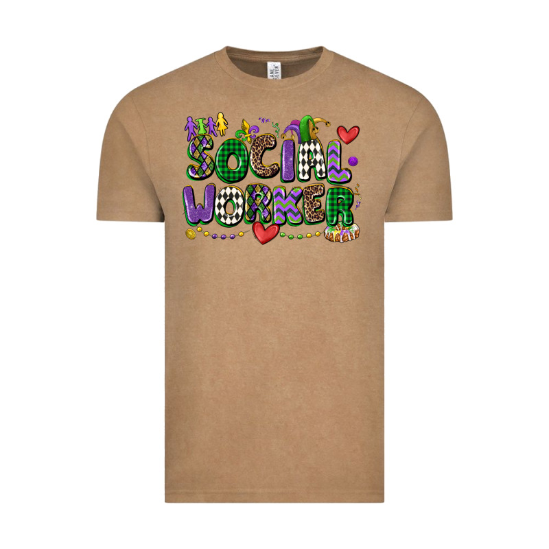 Social Worker Mardi Gras Cowgirl Vintage Tee by CowGirlArtShop | Teevron