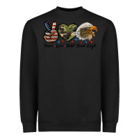 Black peace love bald head eagle Heavyweight Sweatshirt - LillyAllenDesigns