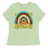 Matcha Hello Fall with Rainbow Ladies Tee - texasbilliewilder