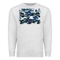 Oatmeal Heather blue camouflage background Premium Sweatshirt - BarkalooDesign