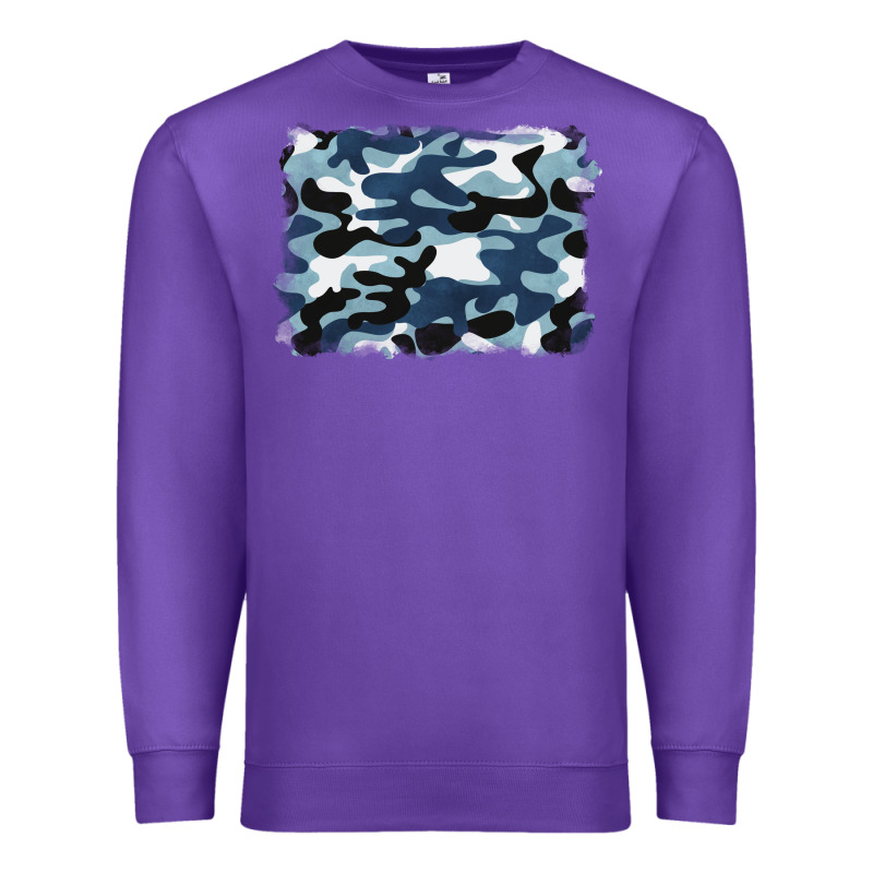 Blue Camouflage Background Premium Sweatshirt by BarkalooDesign | Teevron