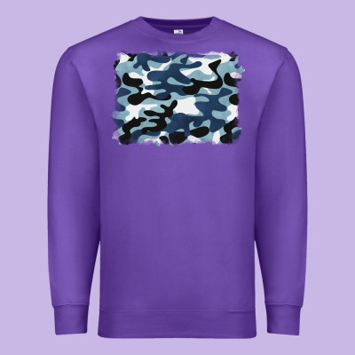 Blue Camouflage Background Premium Sweatshirt Designed By Barkaloodesign