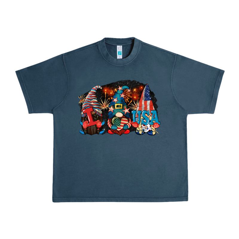 I Love Usa Gnomes 4th Of July Urban Heavy Tee by CowGirlArtShop | Teevron