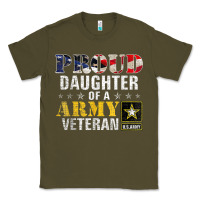 Army Green proud daughter of a army veteran american flag military gift Classic Tee - longCreatives
