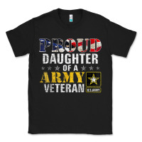 Black proud daughter of a army veteran american flag military gift Classic Tee - longCreatives