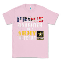 Bubblegum Pink proud daughter of a army veteran american flag military gift Classic Tee - longCreatives
