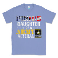 Colony Blue proud daughter of a army veteran american flag military gift Classic Tee - longCreatives