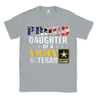Heather Grey proud daughter of a army veteran american flag military gift Classic Tee - longCreatives